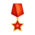 Hero of the Soviet Union gold star award. May 9 Russian holiday victory sign vector illustration