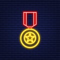 Hero of the Soviet Union gold star award. Neon icon. Motion graphics.