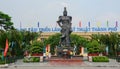 Hero statue at the main park in Haiphong, Vietnam Royalty Free Stock Photo
