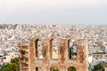 Herodes Atticus Odeon scaenae frons Royalty Free Stock Photo