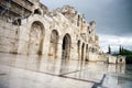 Herodes theater of the Acropolis with the city of Athens at background