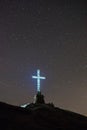 The Heroes Cross from the Caraiman peak, Bucegi mountains, Romania. Royalty Free Stock Photo