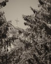 Heroes` Cross on Caraiman Peak. Bucegi mountains, Romania Royalty Free Stock Photo