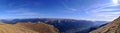 Heroes` Cross on Caraiman Peak - panoramic view Royalty Free Stock Photo