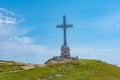 Heroes' Cross on Caraiman Peak in Romania Royalty Free Stock Photo