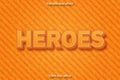Heroes editable text effect cartoon style Royalty Free Stock Photo