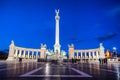 Heroes Square in Budapest with monument in the evening, Hungary Royalty Free Stock Photo