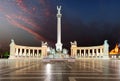 Heroes square - Budapest at night Royalty Free Stock Photo