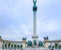 Heroes Square in the center of Budapest. Hungary monuments of architecture
