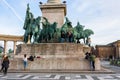 Heroes` Square the Millennium monument in Budapest, Hungary, 2018 Royalty Free Stock Photo