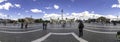 Panoramic photo of Heroes` Square with the Millennium Monument at the central point, Budapest, Hungary Royalty Free Stock Photo