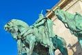 Heroes square monument sculptures Budapest city Hungary Royalty Free Stock Photo