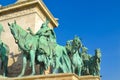 Heroes square monument sculptures Budapest city Hungary Royalty Free Stock Photo