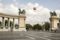 Heroes square in Budapest and observation balloon Royalty Free Stock Photo