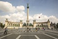 Heroes square in Budapest and observation balloon Royalty Free Stock Photo