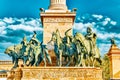 Heroes` Square-is one of the major squares in Budapest, Hungary, statue Seven Chieftains of the Magyars and other important