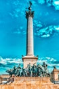 Heroes` Square-is one of the major squares in Budapest, Hungary, statue Seven Chieftains of the Magyars and other important