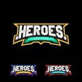 Heroes or Superhero sport text logo.