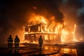 Heroic firefighters douse flames, preventing further damage to the house