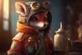 Heroic Fox: Saving a Family in Whimsical Firefighter Gear