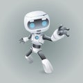 Heroic pose robot technology science fiction future 3d design vector illustration