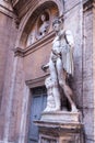 Heroic Romanesque Statue in the Ancient Palazzo Mattei di Giove Courtyar Royalty Free Stock Photo