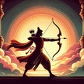 Heroic Shree Ram Navami Festival Greeting With Lord Ram Illustration Series 1