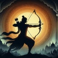 Heroic Shree Ram Navami Festival Greeting With Lord Ram Illustration Series 26