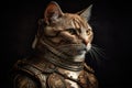 The heroic and valiant cat knight takes center stage in this stunning portrait.