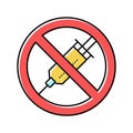 heroin drug syringe addiction color icon vector illustration