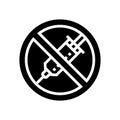 heroin drug syringe addiction glyph icon vector illustration