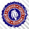 Heroin Opium Stamp Vector EPS Icon