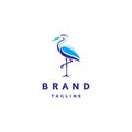 Heron Bird Elegant Logo Design Royalty Free Stock Photo