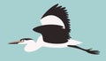 Heron bird, vector illustration,flat style Royalty Free Stock Photo