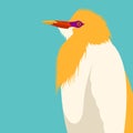 Heron head vector illustration flat style profile Royalty Free Stock Photo