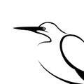 Heron head vector illustration flat style profile Royalty Free Stock Photo