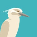 Heron head vector illustration flat style profile Royalty Free Stock Photo