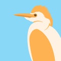 heron head vector illustration flat style profile