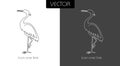 Heron icon on white and black
