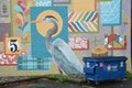 A heron in a mural in downtown Corvallis Oregon