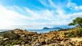 A heron on the rocky shores of Paradise Cove Royalty Free Stock Photo