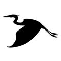 Heron, vector illustration, black silhouette,profile Royalty Free Stock Photo