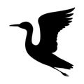 Heron vector illustration black silhouette Royalty Free Stock Photo