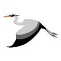 Heron, vector illustration,flat style,profile Royalty Free Stock Photo