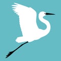 Heron vector illustration flat style profile side Royalty Free Stock Photo