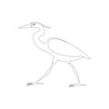 Heron walking vector illustration lining draw Royalty Free Stock Photo