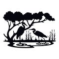 Herons Wildlife, Wildlife Stencils - Forest Silhouettes for Cricut, Wildlife clipart, png Cut file, iron on, vector