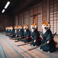 heros shiba inu dogs with katanas have mastered the way of the dog martial arts