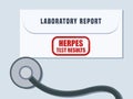 Herpes test results health concept