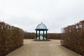 Herrenhausen gardens pavilion winter dry plants clouds